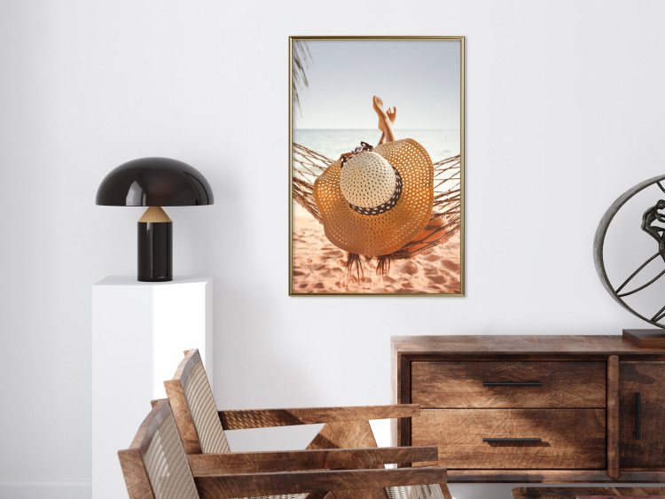Wall Poster Beach Hammock - summer landscape with a resting woman against the sea 136047 additionalImage 12