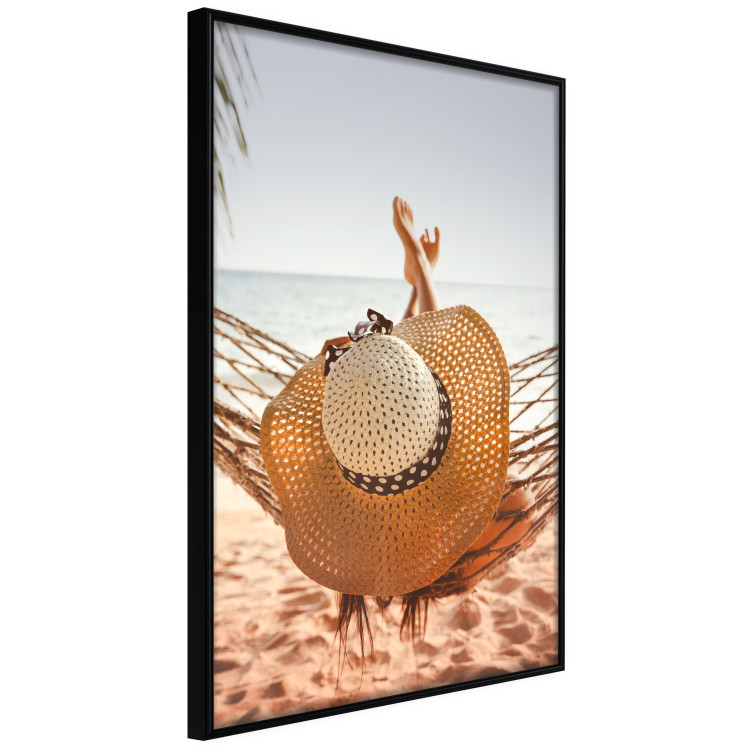 Wall Poster Beach Hammock - summer landscape with a resting woman against the sea 136047 additionalImage 3
