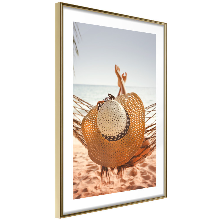 Wall Poster Beach Hammock - summer landscape with a resting woman against the sea 136047 additionalImage 2