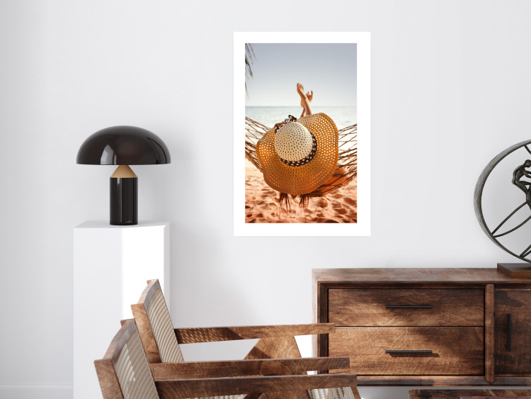 Wall Poster Beach Hammock - summer landscape with a resting woman against the sea 136047 additionalImage 13