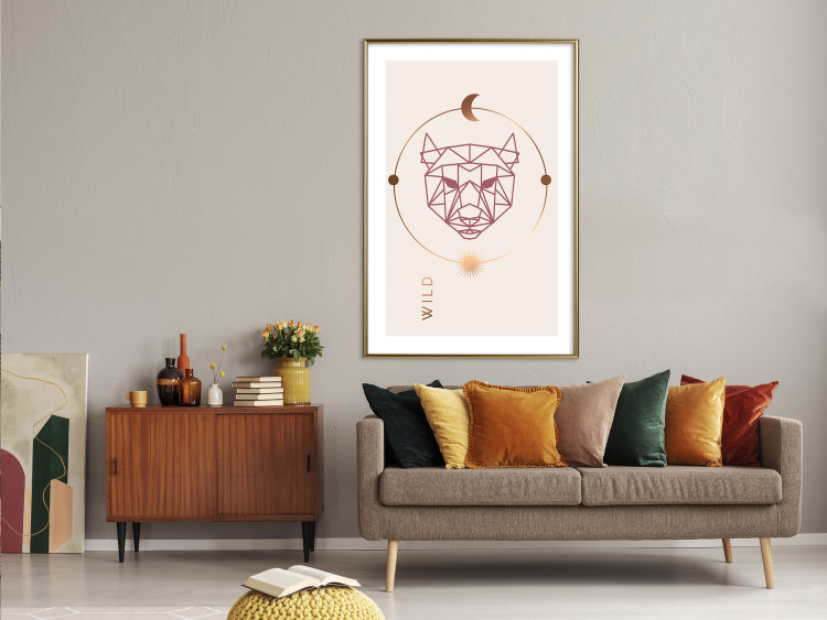 Wall Poster Wild Heart - animal and solar system arrangement in a geometric abstraction 136547 additionalImage 13