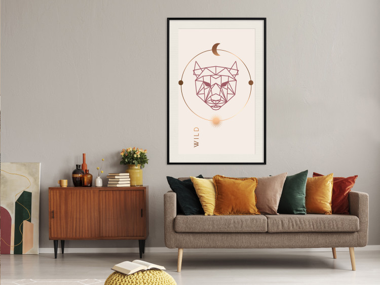 Wall Poster Wild Heart - animal and solar system arrangement in a geometric abstraction 136547 additionalImage 12