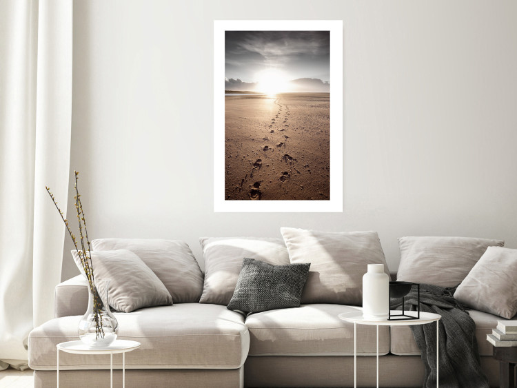 Wall Poster Our Path - landscape of a vast beach against the glow of a setting sun 138047 additionalImage 12