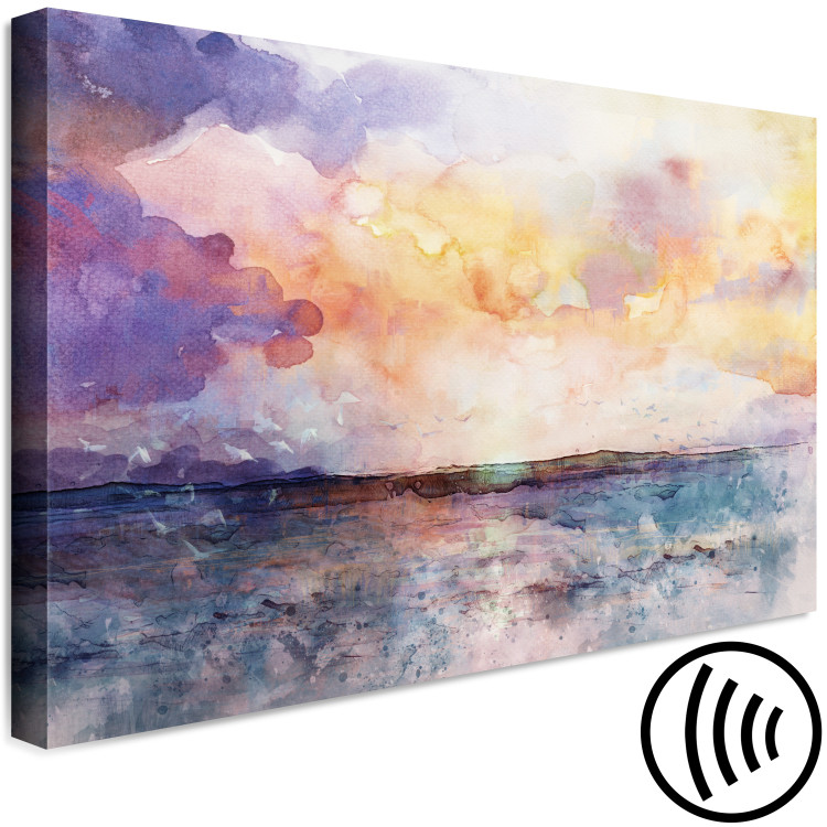 Canvas Print Pastel Clouds (1-piece) Wide - colorful watercolor landscape 138347 additionalImage 6