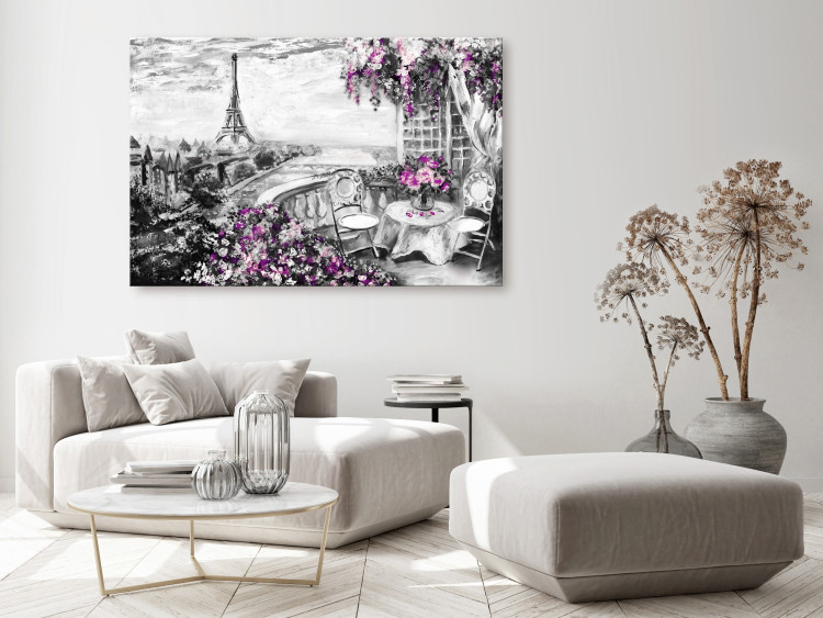 Canvas Parisian Balcony (1-piece) Wide - city panorama with Eiffel Tower 138747 additionalImage 3