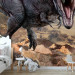 Photo Wallpaper Menacing tyrannosaurus with volcano - landscape with smoke and dinosaur for kids 142747 additionalThumb 4