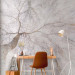 Wall Mural Mist - landscape with tree crown in grey with gold elements 143447 additionalThumb 4