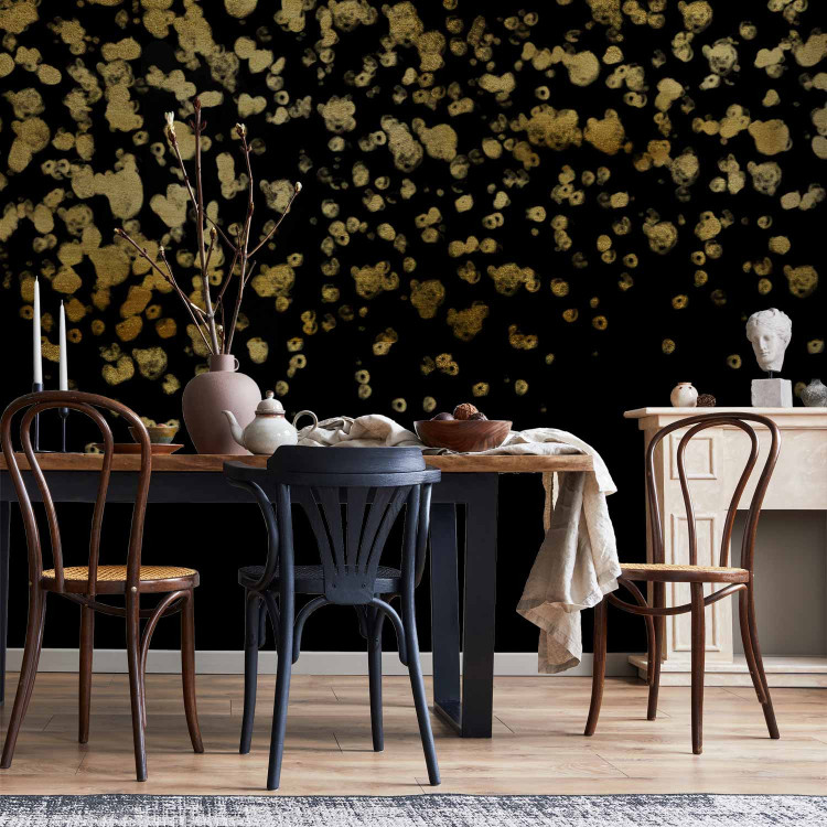 Wall Mural Golden drops - abstract with golden rain effect on black background 143747 additionalImage 6
