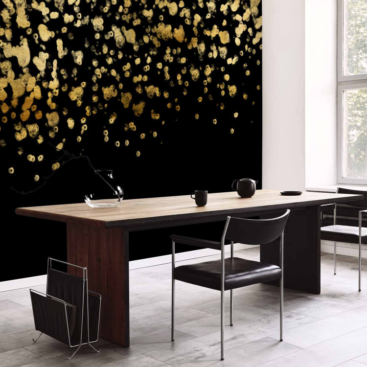 Wall Mural Golden drops - abstract with golden rain effect on black background 143747 additionalImage 7