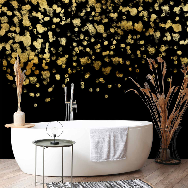Wall Mural Golden drops - abstract with golden rain effect on black background 143747 additionalImage 8