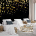 Wall Mural Golden drops - abstract with golden rain effect on black background 143747