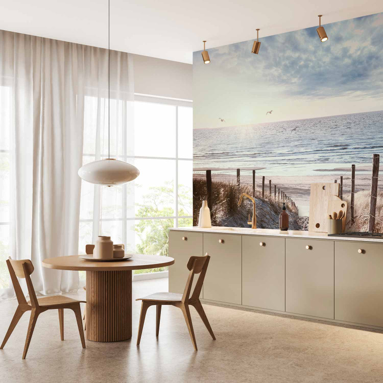 Wall Mural Windy sand - landscape with beach and calm sea at sunset 143947 additionalImage 7