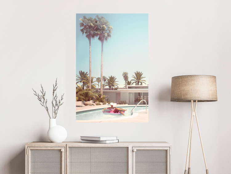 Wall Poster Palm Trees - Holiday Relaxation at the Swimming Pool Amid a Sunny Breeze 144347 additionalImage 2
