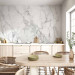 Wall Mural Elegant Rock Wall - White Marble Slab With Gray Accents 145247 additionalThumb 6