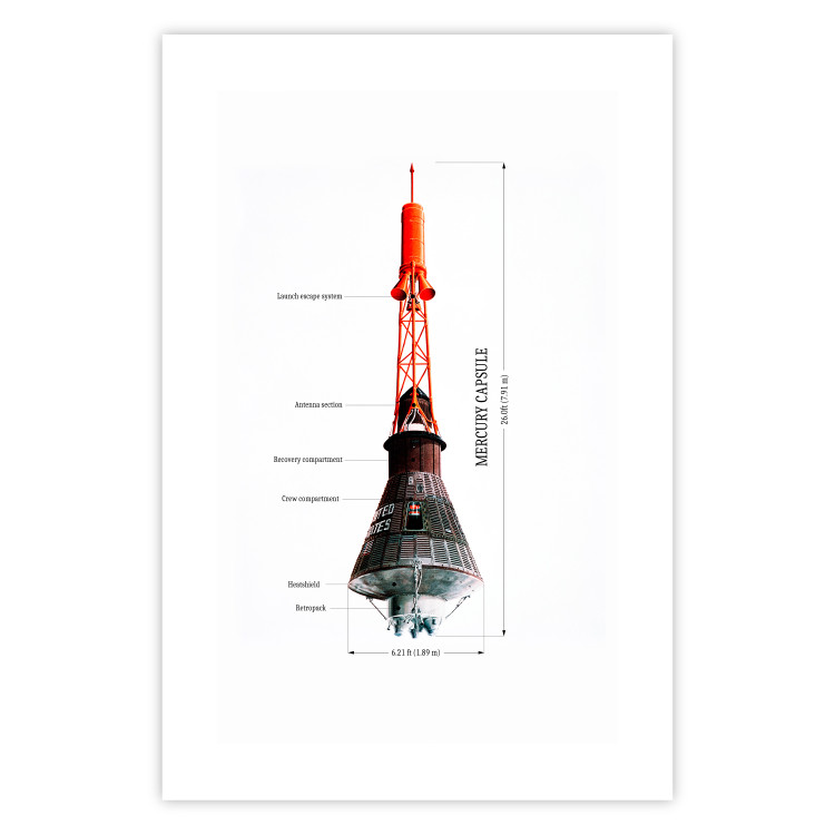 Poster Mercury Capsule - Technical Projection of a Spacecraft on a Scale 146247 additionalImage 16