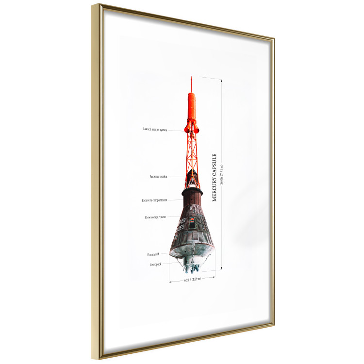 Poster Mercury Capsule - Technical Projection of a Spacecraft on a Scale 146247 additionalImage 7