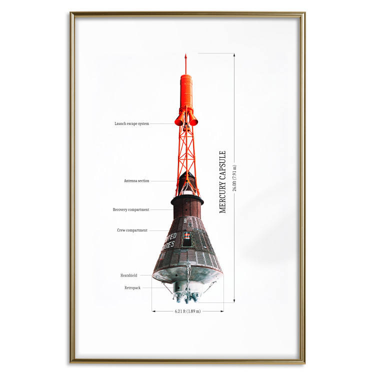Poster Mercury Capsule - Technical Projection of a Spacecraft on a Scale 146247 additionalImage 17