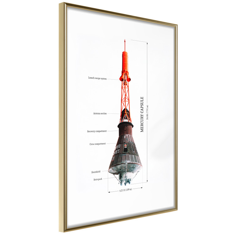 Poster Mercury Capsule - Technical Projection of a Spacecraft on a Scale 146247 additionalImage 3