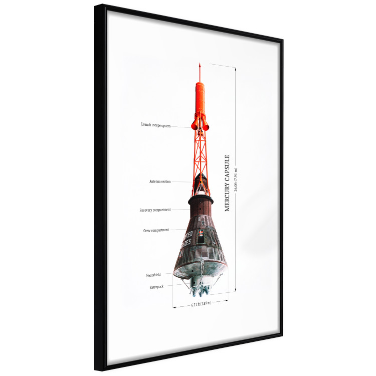 Poster Mercury Capsule - Technical Projection of a Spacecraft on a Scale 146247 additionalImage 2