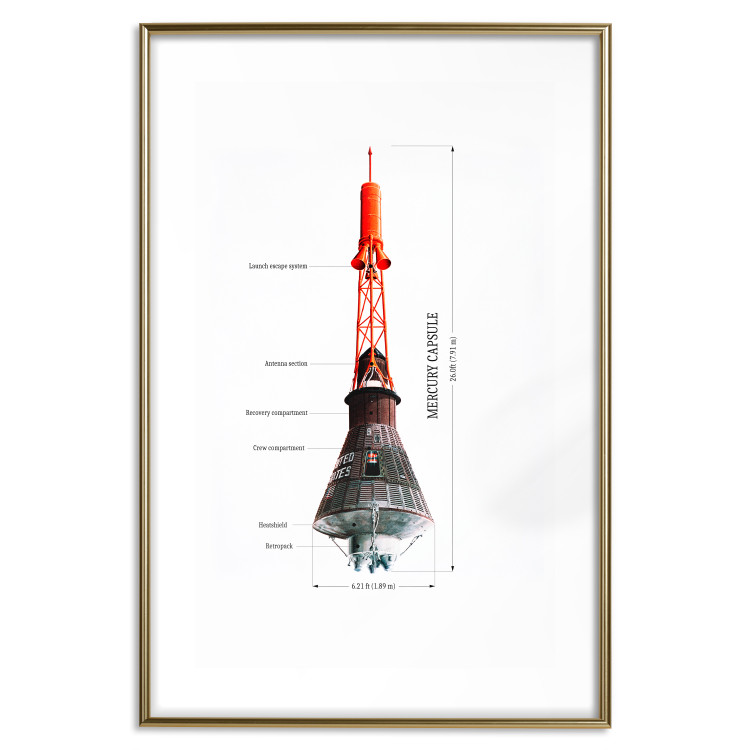 Poster Mercury Capsule - Technical Projection of a Spacecraft on a Scale 146247 additionalImage 20