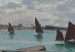 Round Canvas Sainte-Adresse Beach, Claude Monet - Boats on the Seashore 148747 additionalThumb 2