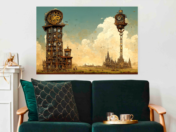 Poster Clocks in a Desert Town - Surreal Brown Composition 151147 additionalImage 12