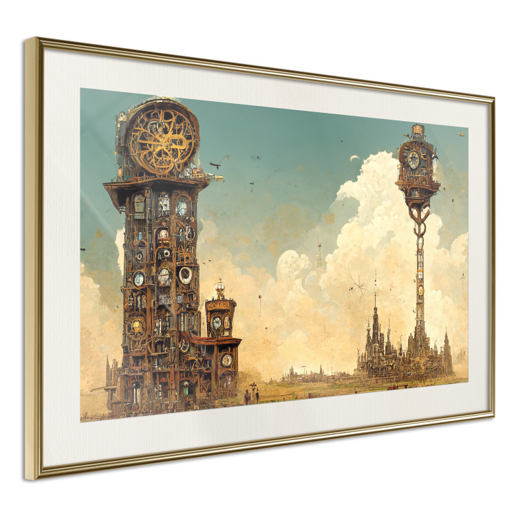 Poster Clocks in a Desert Town - Surreal Brown Composition 151147 additionalImage 8