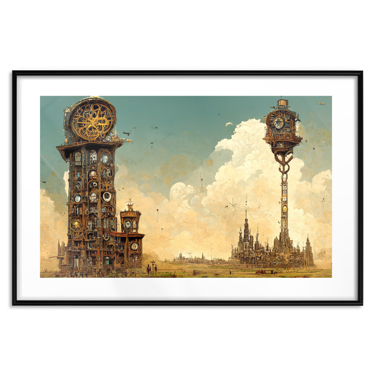 Poster Clocks in a Desert Town - Surreal Brown Composition 151147 additionalImage 26