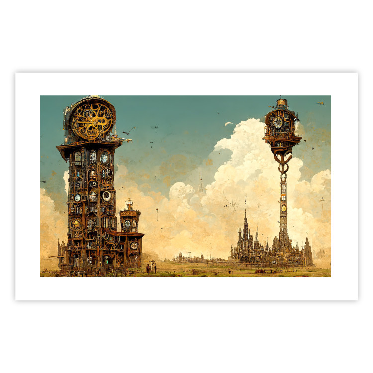 Poster Clocks in a Desert Town - Surreal Brown Composition 151147 additionalImage 23