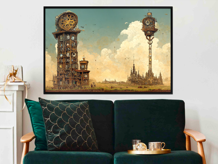 Poster Clocks in a Desert Town - Surreal Brown Composition 151147 additionalImage 11