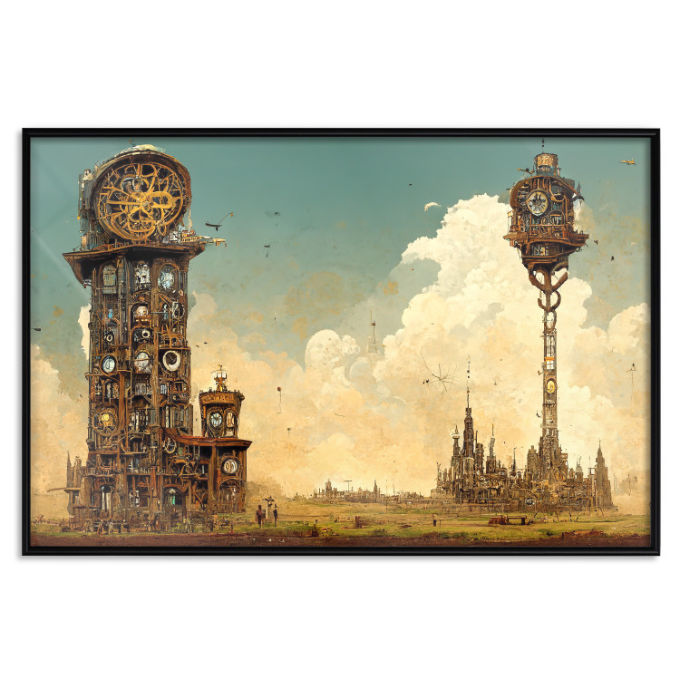 Poster Clocks in a Desert Town - Surreal Brown Composition 151147 additionalImage 20