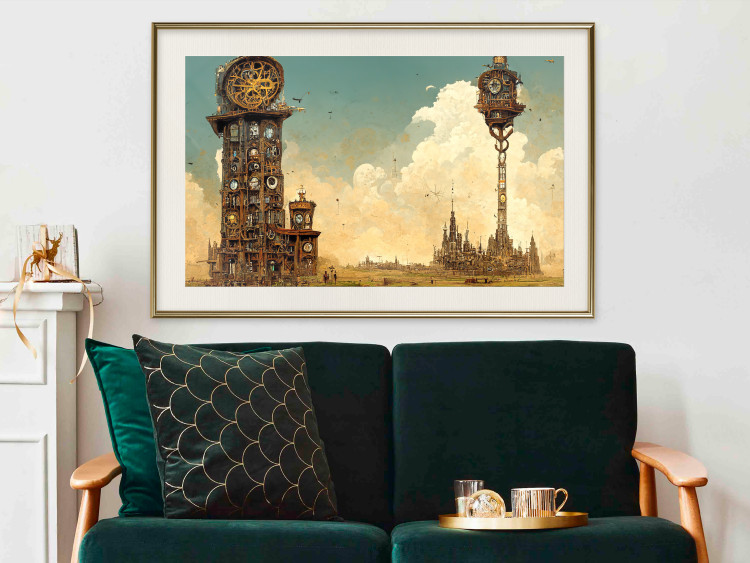 Poster Clocks in a Desert Town - Surreal Brown Composition 151147 additionalImage 15
