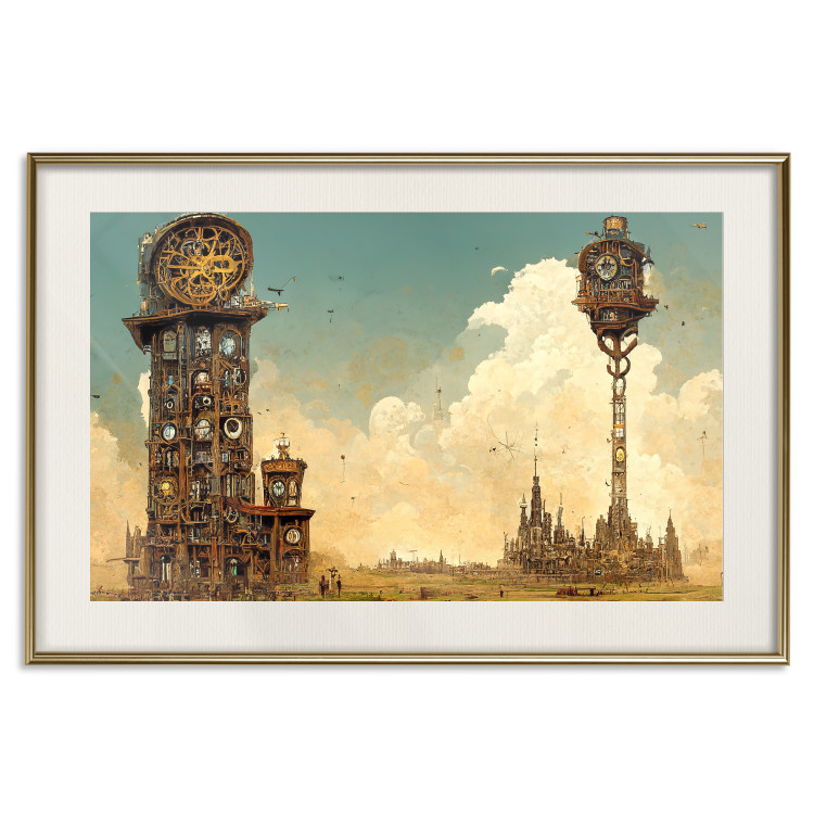 Poster Clocks in a Desert Town - Surreal Brown Composition 151147 additionalImage 25