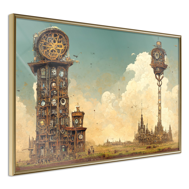 Poster Clocks in a Desert Town - Surreal Brown Composition 151147 additionalImage 19