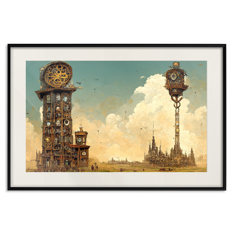 Poster Clocks in a Desert Town - Surreal Brown Composition 151147 additionalImage 27