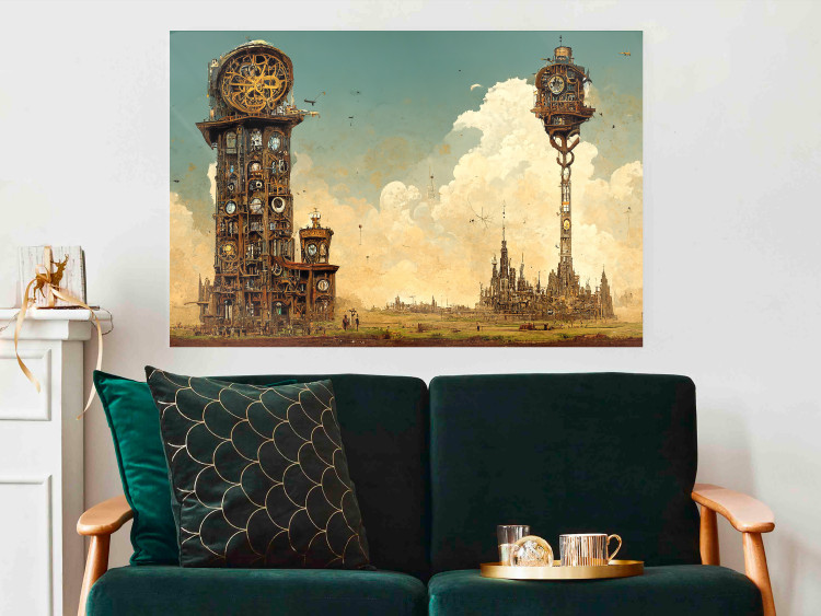 Poster Clocks in a Desert Town - Surreal Brown Composition 151147 additionalImage 13