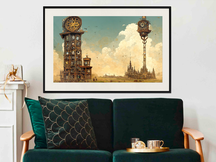 Poster Clocks in a Desert Town - Surreal Brown Composition 151147 additionalImage 17