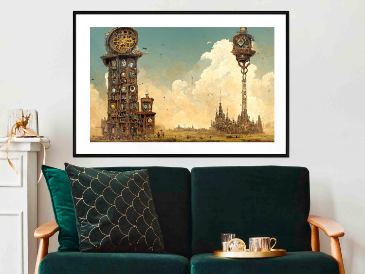 Poster Clocks in a Desert Town - Surreal Brown Composition 151147 additionalImage 14