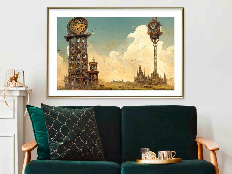 Poster Clocks in a Desert Town - Surreal Brown Composition 151147 additionalImage 16