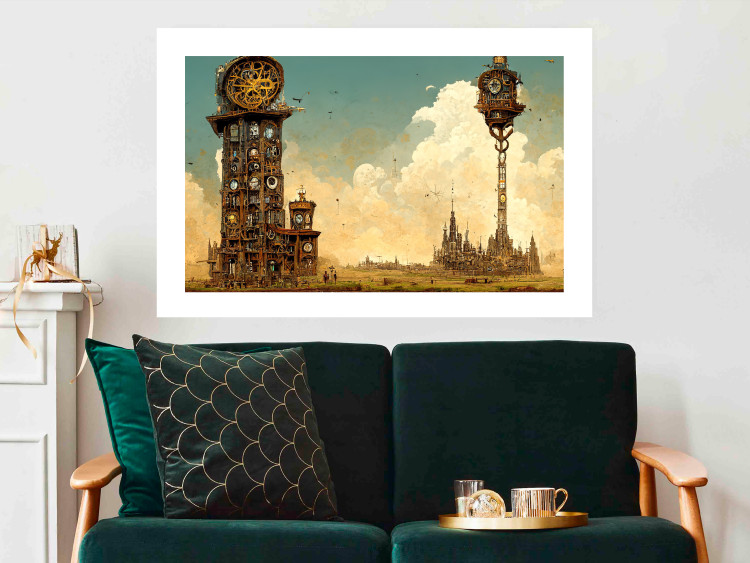 Poster Clocks in a Desert Town - Surreal Brown Composition 151147 additionalImage 10