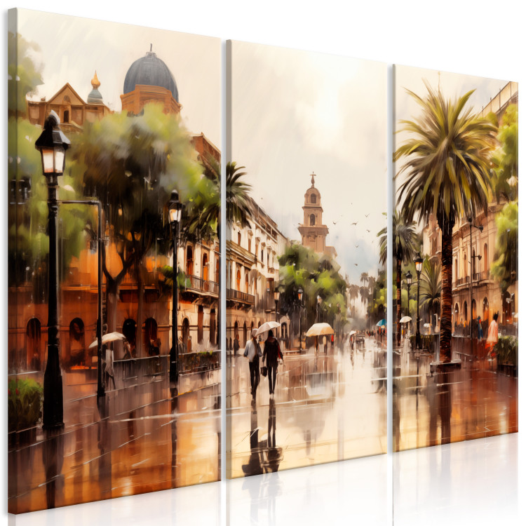 Canvas Palermo, Sicily - Rainy Street in Italian City with Palms 151947 additionalImage 2