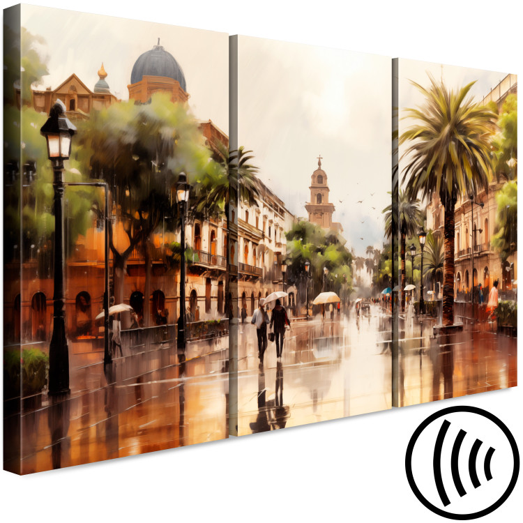 Canvas Palermo, Sicily - Rainy Street in Italian City with Palms 151947 additionalImage 6