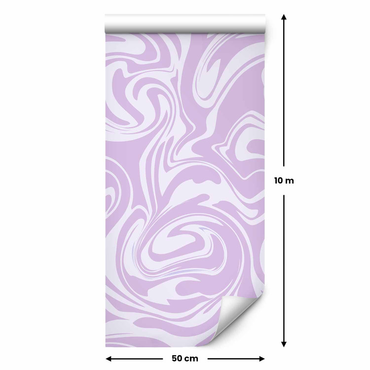 Wallpaper Purple Swirl - Abstract Pattern in Lavender Shades 160147 additionalImage 2