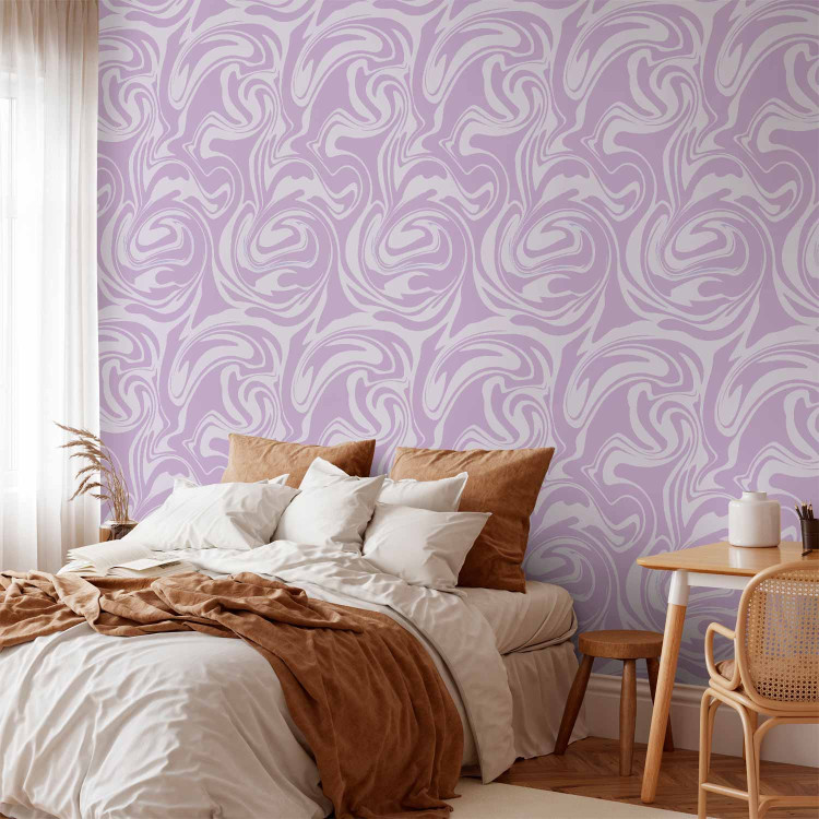 Wallpaper Purple Swirl - Abstract Pattern in Lavender Shades 160147 additionalImage 4