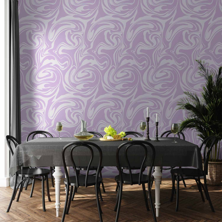 Wallpaper Purple Swirl - Abstract Pattern in Lavender Shades 160147 additionalImage 5