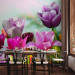 Photo Wallpaper Beautiful Spring Garden - Sunny Floral Motif with Tulip Flowers 60347 additionalThumb 4