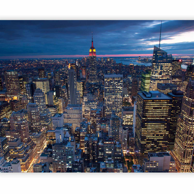 Wall Mural New York - City Panorama with Illuminated Skyscrapers of Manhattan 61547 additionalImage 1