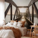 Wall Mural Bridge over the river - urban architectural landscape with a wooden bridge over the river with the sun in the background 74547 additionalThumb 2