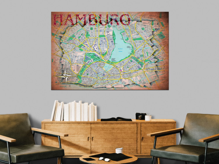 Canvas Print Map of Hamburg 91947 additionalImage 3