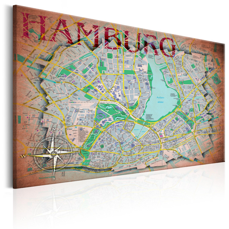 Canvas Print Map of Hamburg 91947 additionalImage 2